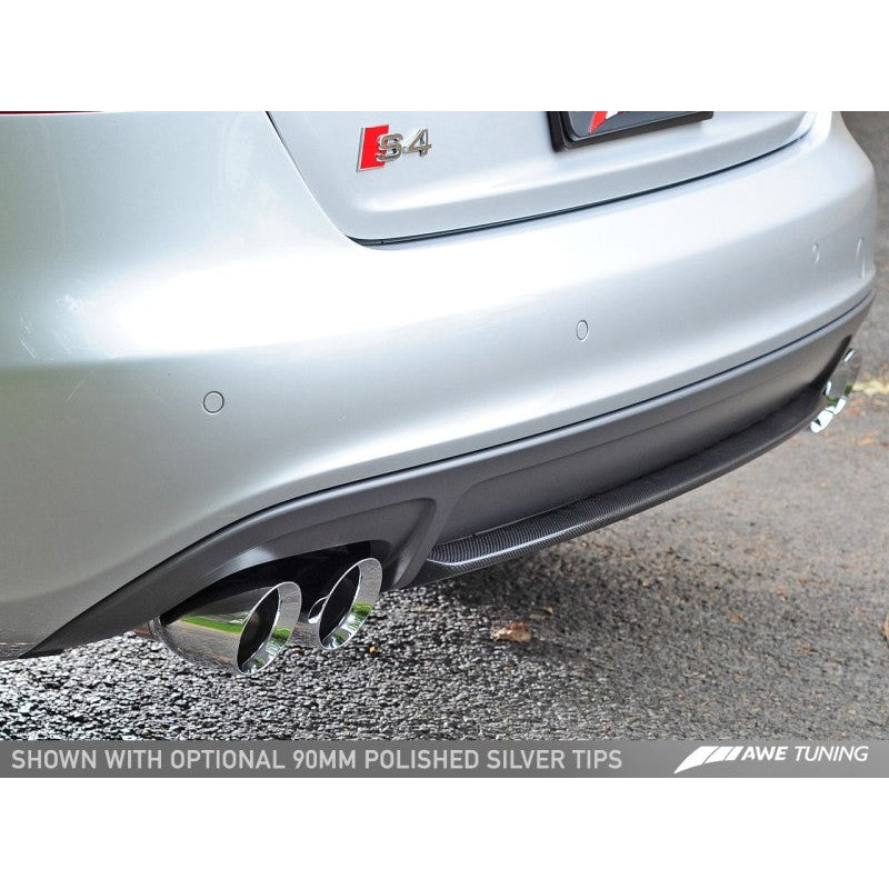 AWE Tuning Audi B8 / B8.5 S4 3.0T Track Edition Exhaust - Chrome Silver Tips (90mm)