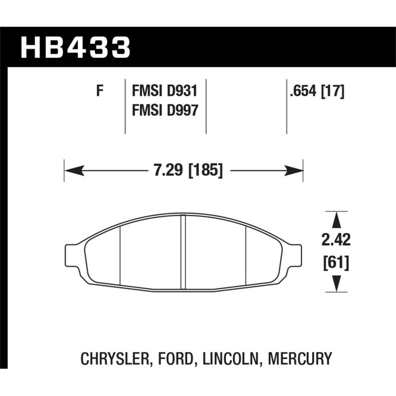 Hawk 03-11 Ford Crown Victoria HPS 5.0 Front Brake Pads - T1 Motorsports