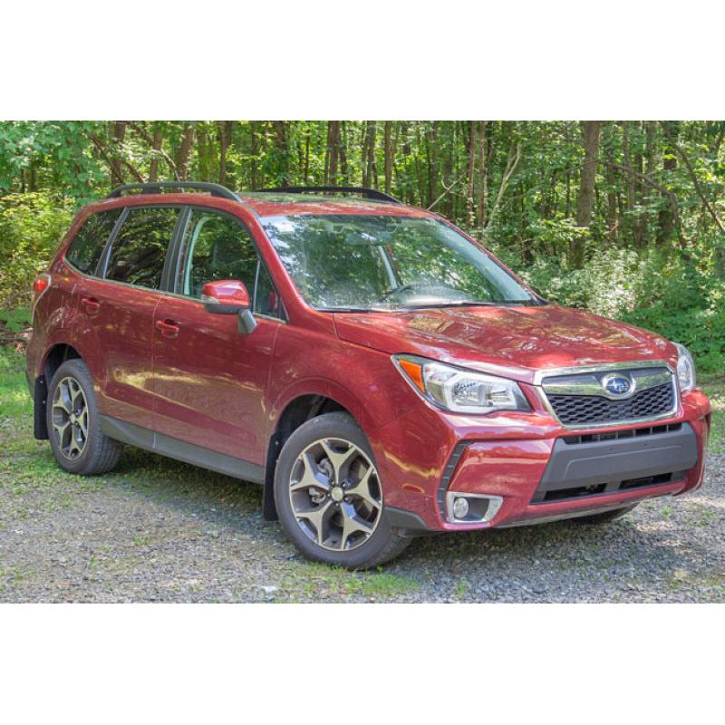 Rally Armor 14-18 Subaru Forester Black Mud Flap w/ Grey Logo