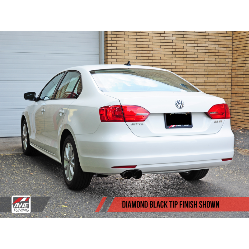 AWE Tuning Mk6 Jetta 2.5L Touring Edition Exhaust - Diamond Black Tips