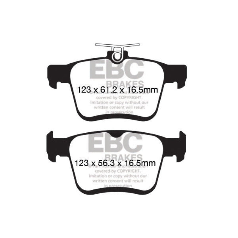 EBC Redstuff Brake Pads -  2014+ Audi A3 1.8 Turbo (w/Electronic Parking Brake) - Rear Brake Pads
