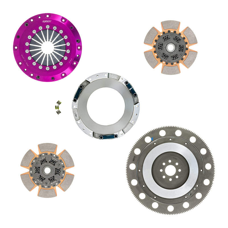 Exedy 11-16 Ford Mustang GT 5.0L Hyper Twin Cerametallic Clutch Sprung Center Disc Push Type Cover - T1 Motorsports