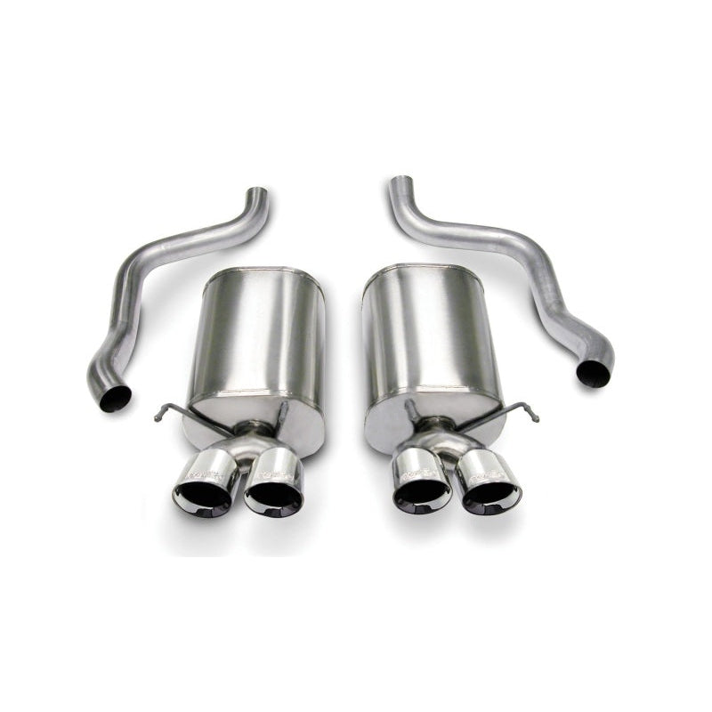 Corsa Sport Axle-Back Exhaust w/Polished Tips - 2005-2008 Chevrolet Corvette C6 6.0L V8