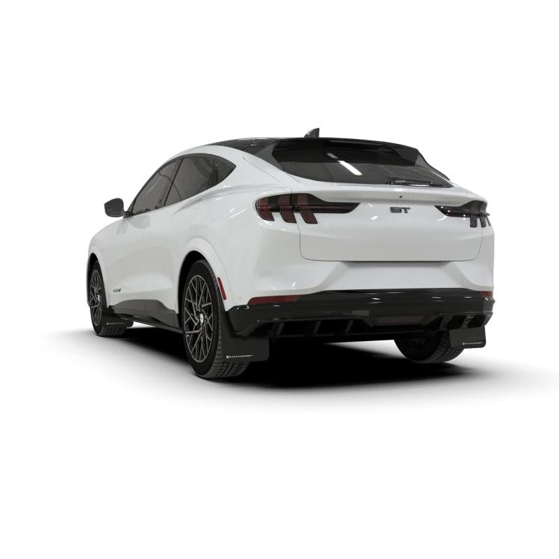 Rally Armor 21-23 Ford Mustang Mach-E Black UR Mud Flap w/ Metallic Black Logo