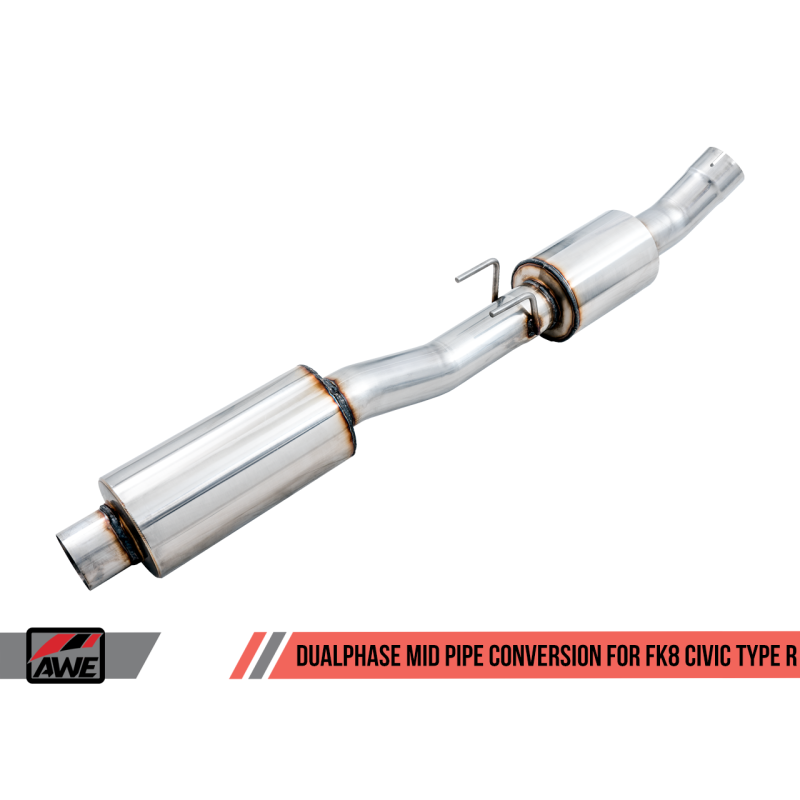 AWE Tuning 2017+ Honda Civic Type R Touring Edition Exhaust w/Front & Mid Pipe - Diamond Blk Tips