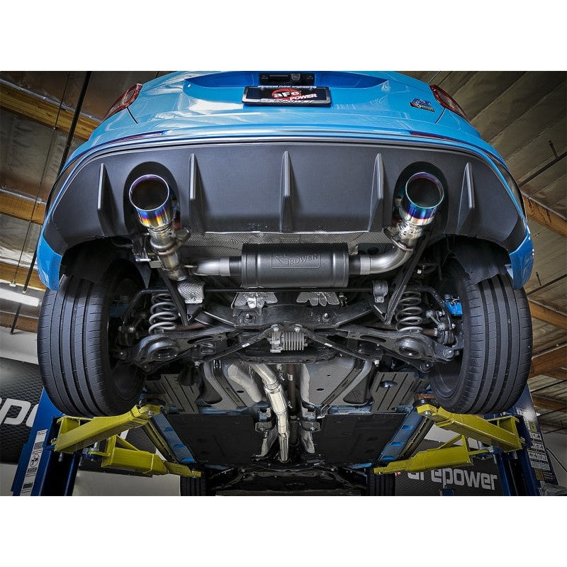 aFe Takeda 3in 304 SS Cat-Back Exhaust System w/ Blue Flame Tip 16-18 Ford Focus RS I4-2.3L (t)