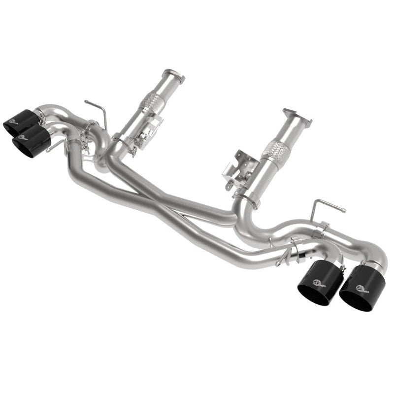 aFe MACH Force-Xp 3in to 2-1/2in 304SS Cat-Back (No Muff.) 2020 Chevy Corvette (C8) 6.2L - Black Tip