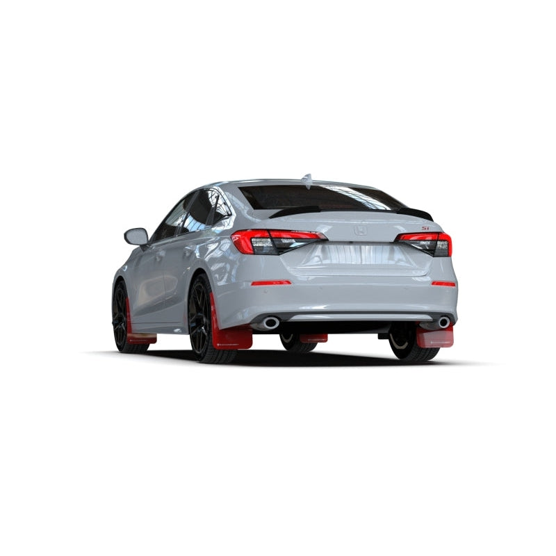 Rally Armor 2022 Honda Civic (Incl. Si/Sport/Touring) Black UR Mud Flap w/ White Logo