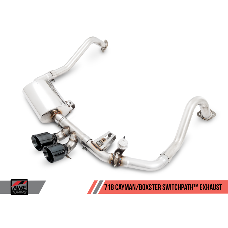 AWE Tuning Porsche 718 Boxster / Cayman SwitchPath Exhaust (PSE Only) - Diamond Black Tips - T1 Motorsports