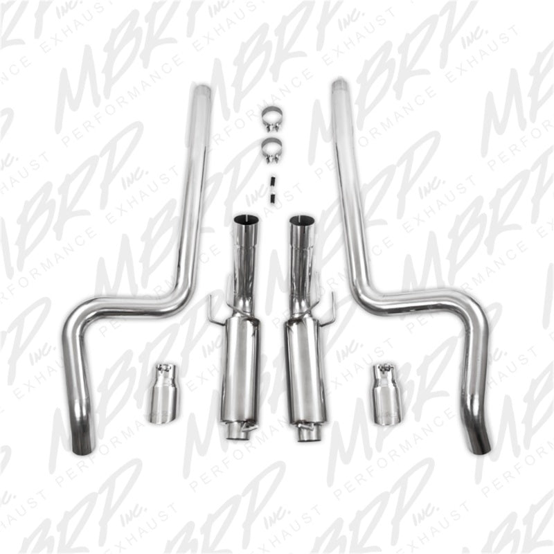 MBRP 11-12 Ford Shelby GT 500 T304 3in Cat Back Dual Split Rear Race Version 4.5in Tips - T1 Motorsports