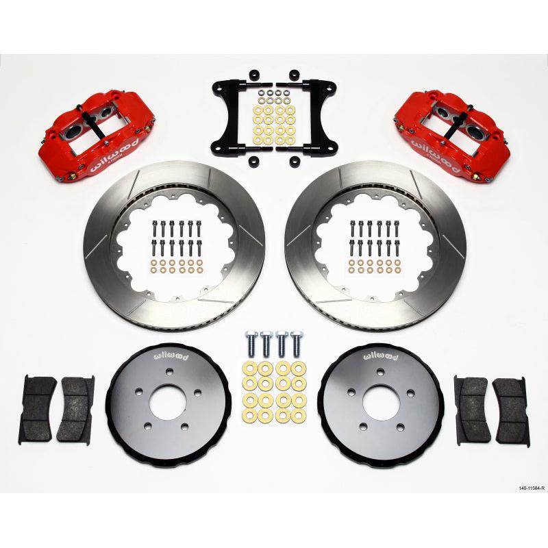 Wilwood Narrow Superlite 6R Front Hat Kit 14.00in Red Nissan 370Z/Fiti G37 - T1 Motorsports