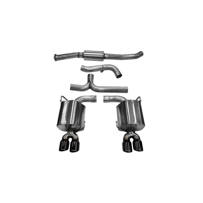 Corsa Sport Cat-Back Exhaust w/Black Tips - 2011-2014 Subaru Impreza Sedan STI 2.5L
