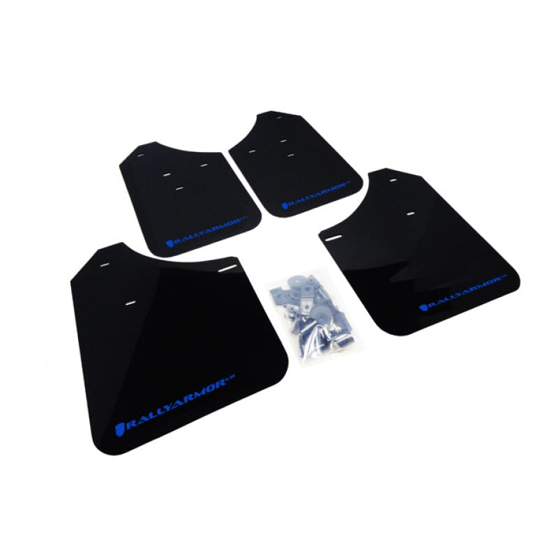 Rally Armor 02-07 Subaru WRX/STI/RS/2.5i (Wagons Req. Mod.) Black UR Mud Flap w/ Blue Logo - T1 Motorsports