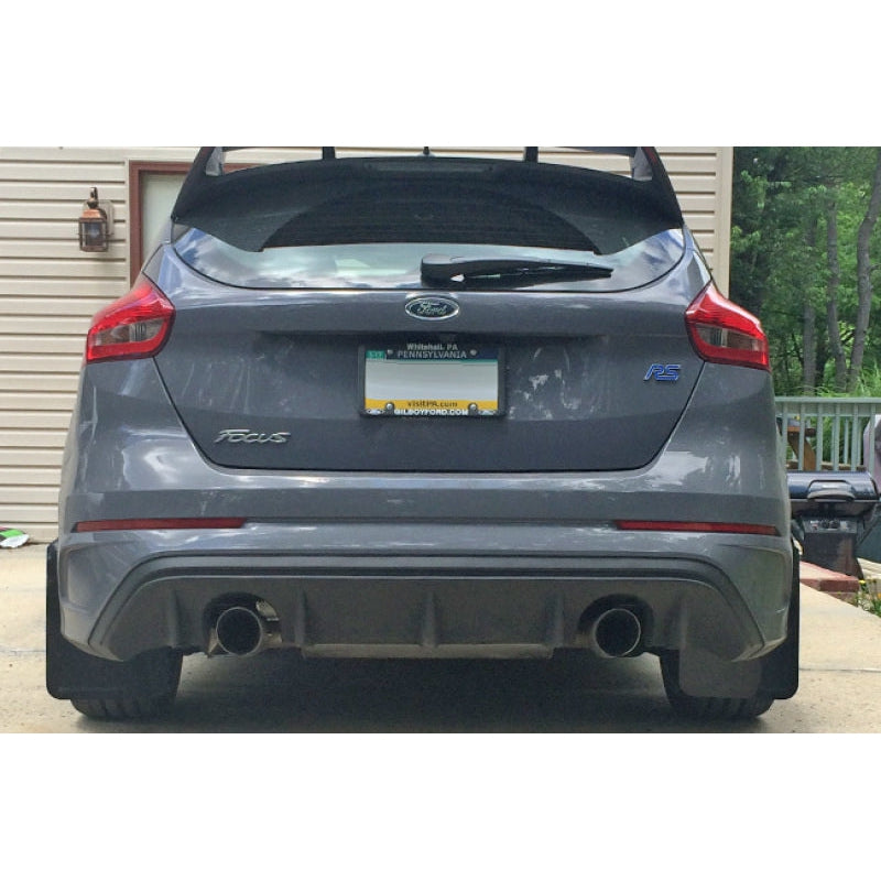 Rally Armor 12-19 Ford Focus ST / 16-19 RS Black Mud Flap w/ Blue Logo - T1 Motorsports