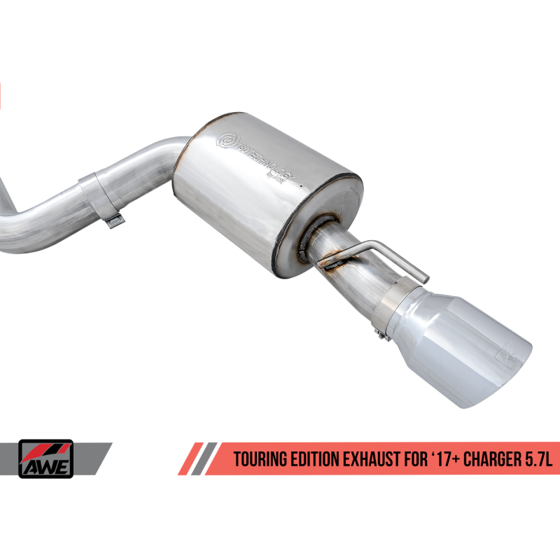 AWE Tuning 2017+ Dodge Charger 5.7L Touring Edition Exhaust - Non-Resonated - Chrome Silver Tips