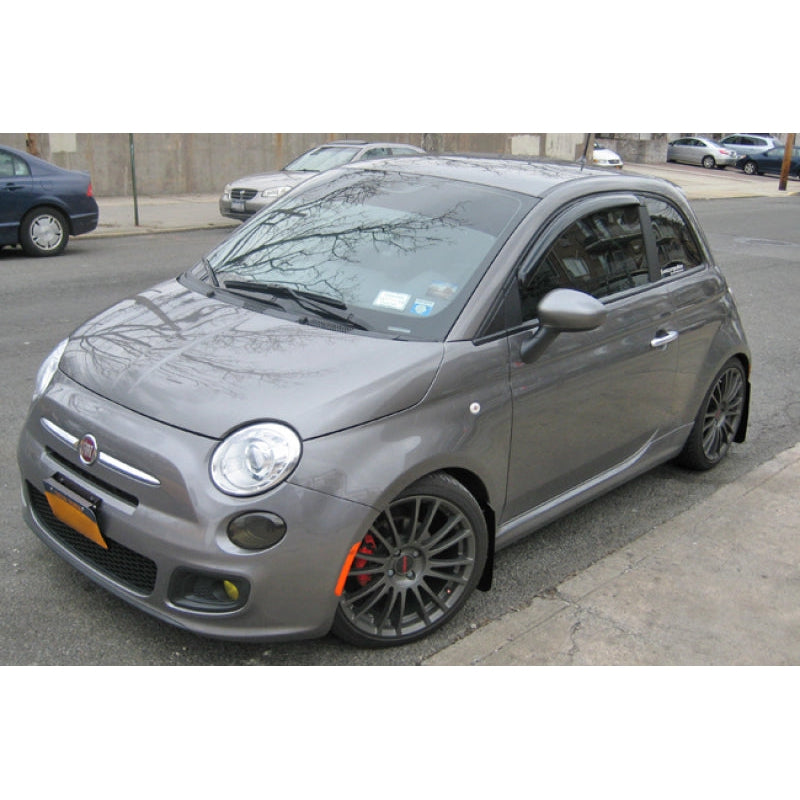 Rally Armor 12-18 Fiat 500 (Pop/Sport/Lounge/Abarth) Black UR Mud Flap w/ Red Logo - T1 Motorsports