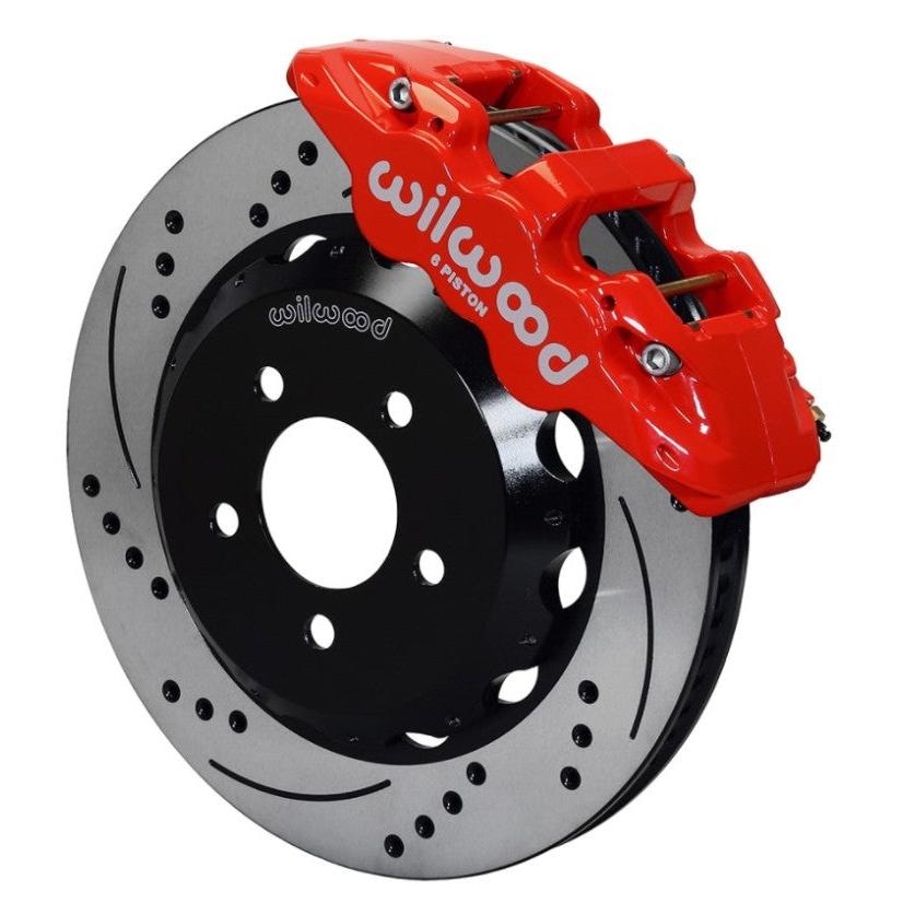 Wilwood AERO6 Front Hat Kit 14.00 Drilled Red 2016-Up Camaro w/Lines - T1 Motorsports