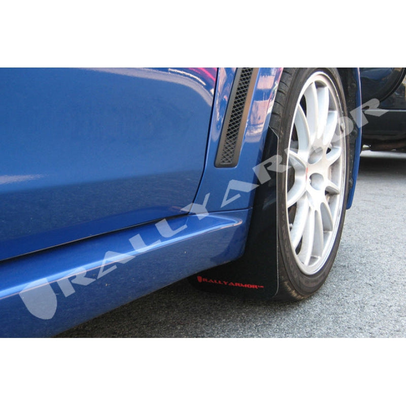 Rally Armor 08-17 Mitsubishi EVO X Black UR Mud Flap w/ Red Logo - T1 Motorsports