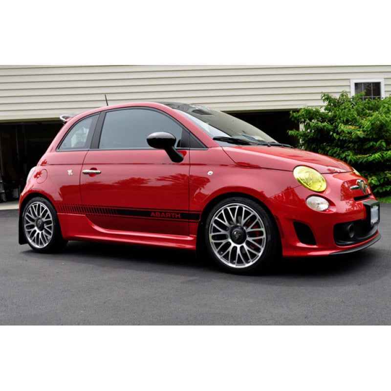 Rally Armor 12-18 Fiat 500 (Pop/Sport/Lounge/Abarth) Black UR Mud Flap w/ Red Logo - T1 Motorsports