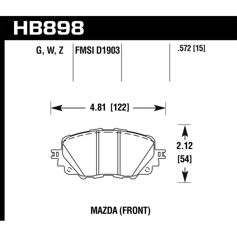 Hawk 17-19 Fiat 124 Spider Performance Ceramic Front Brake Pads - T1 Motorsports