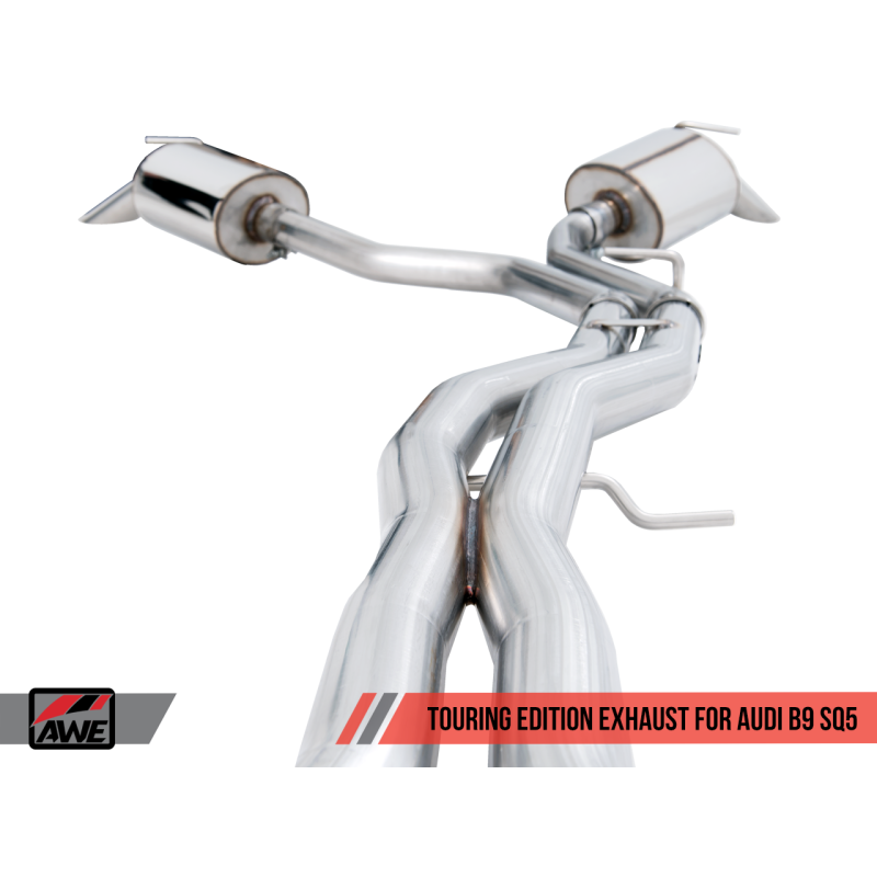 AWE Tuning Audi B9 SQ5 Non-Resonated Touring Edition Cat-Back Exhaust - No Tips (Turn Downs)