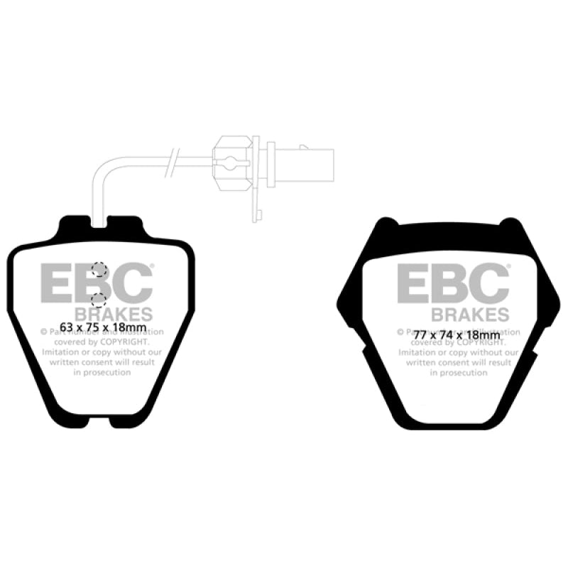 EBC Redstuff Brake Pads -  99-01 Audi A6 Quattro 2.7 Twin Turbo Sedan (8 Pad Set) - Front Brake Pads