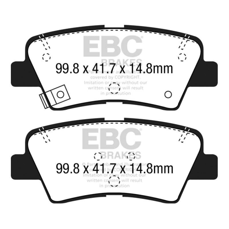 EBC Redstuff Brake Pads -  12+ Hyundai Elantra GT 2 - Rear Brake Pads