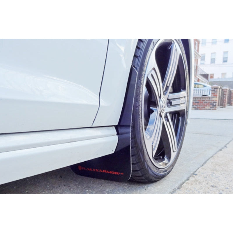Rally Armor 15-17.5 VW Golf R Black UR Mud Flap w/ Blue Logo - T1 Motorsports