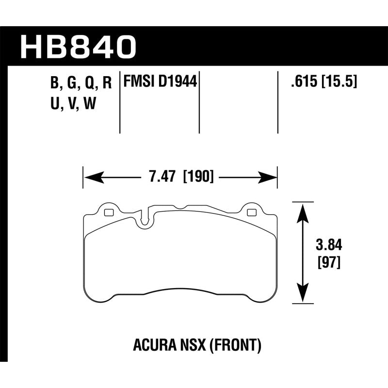 Hawk 2017 Acura NSX DTC-60 Street Front Brake Pads - T1 Motorsports