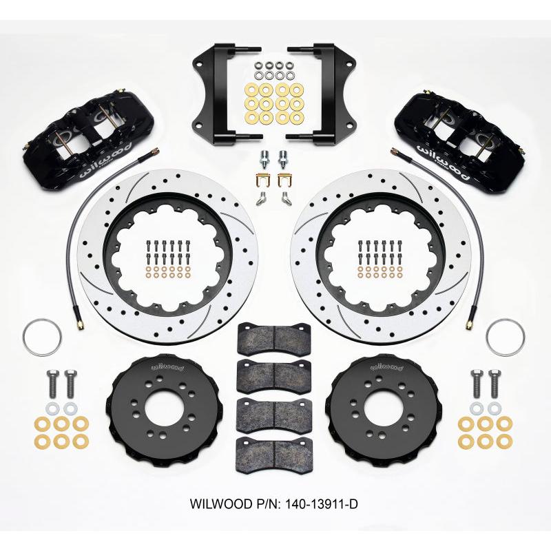 Wilwood AERO6 Front Hat Kit 15.00 Drilled 2014-up Corvette C7 w/Lines - T1 Motorsports