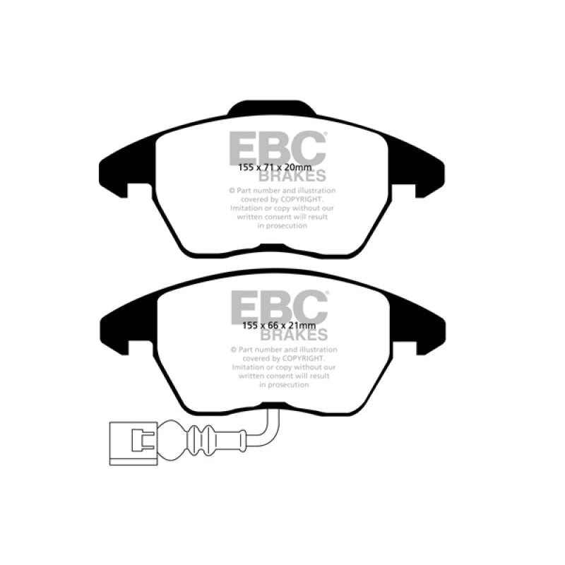 EBC Redstuff Brake Pads -  07-09 Audi TT 2.0 Turbo - Front Brake Pads