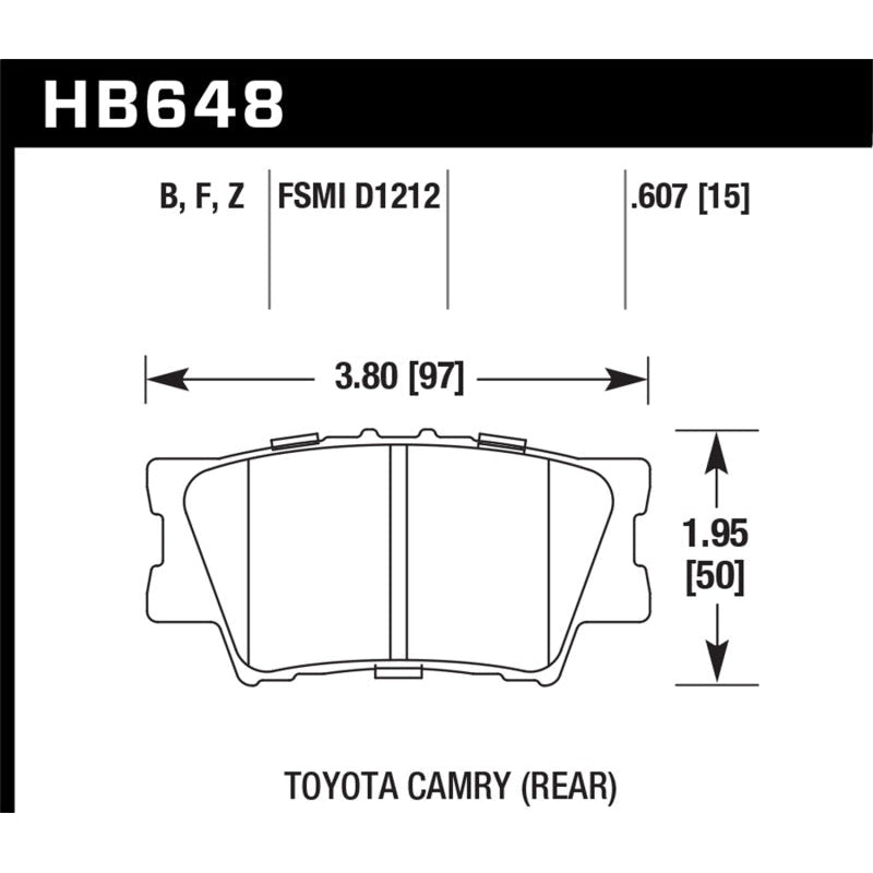 Hawk 2013-2014 Lexus ES300h HPS 5.0 Rear Brake Pads - T1 Motorsports