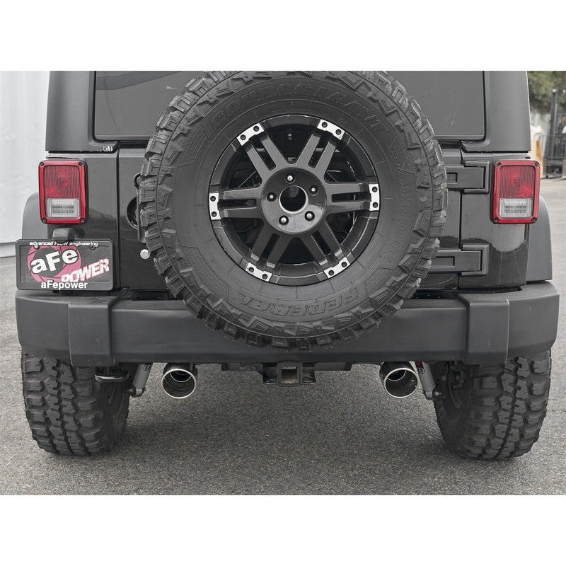 aFe Rebel Series 2.5in 409 SS Axle-Back Exhaust w/Polished Tips 07+ Jeep Wrangler (JK) V6 3.6L/3.8L