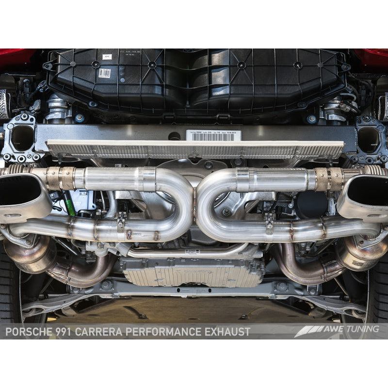 AWE Tuning 991 Carrera Performance Exhaust - Use Stock Tips