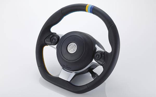 GReddy All-Leather Steering Wheel w/ TRUST 3 Colored Stitching - Toyota 86 / Subaru BR-Z - T1 Motorsports