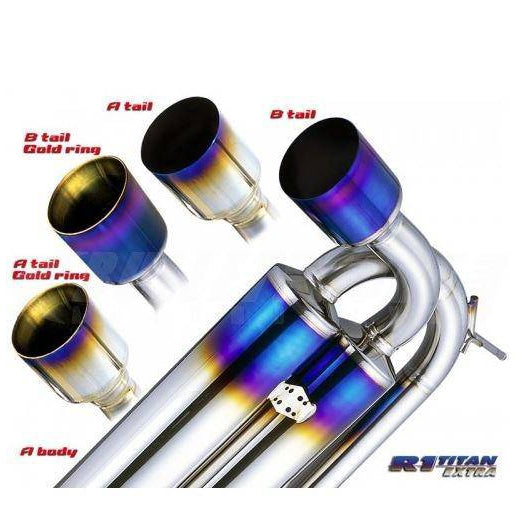 Amuse R1 Extra Axleback with Gold Ring for Nissan 370Z (Z34) - T1 Motorsports