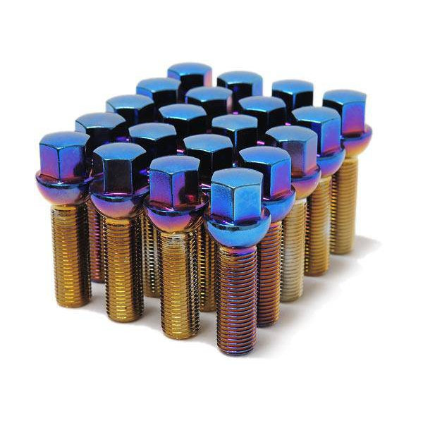 Mevius Lug Bolts - Blue Neon 27 mm / 12x1.50mm Cone Seat - T1 Motorsports