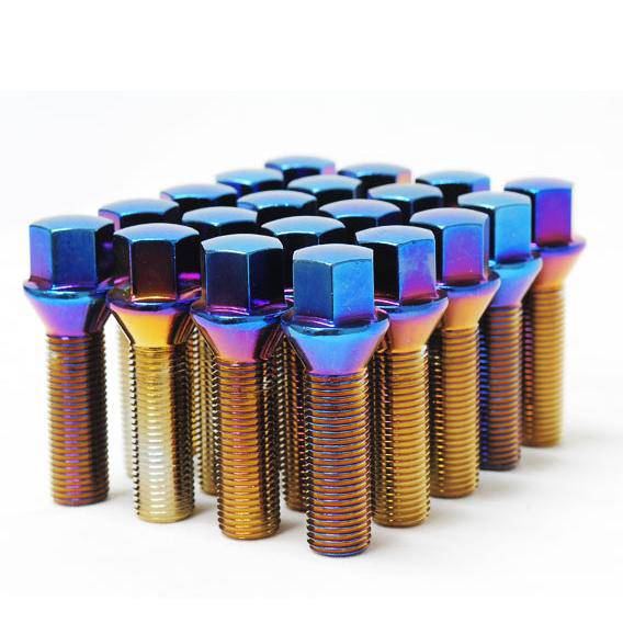 Mevius Lug Bolts - Blue Neon 40 mm / 14x1.50mm Cone Seat - T1 Motorsports